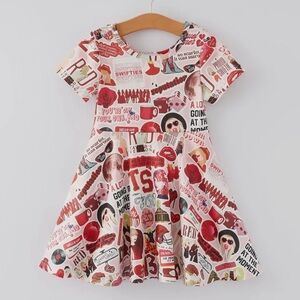 Red Taylor Swift Graphic Print Dress